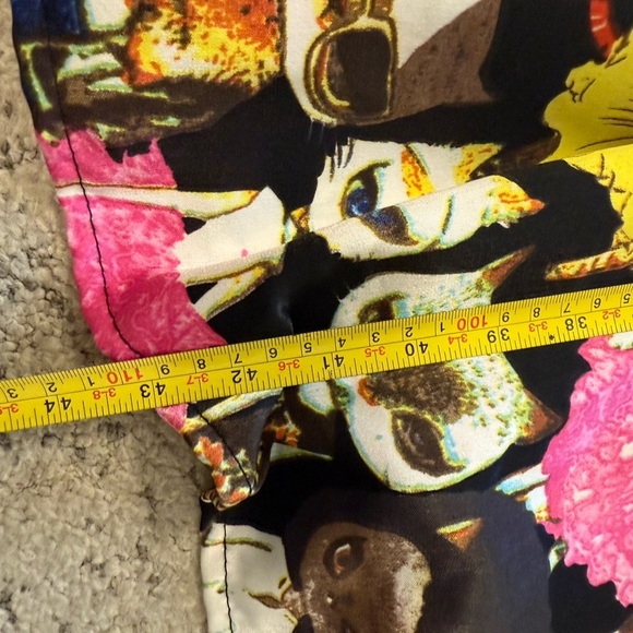 Crazy cat alien sheer ruffled XL (see measurements) Printed Women's Dress EUC - Picture 11 of 16